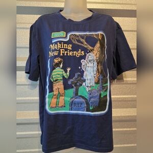 ROMWE Navy Graphic Tee - Short Sleeve